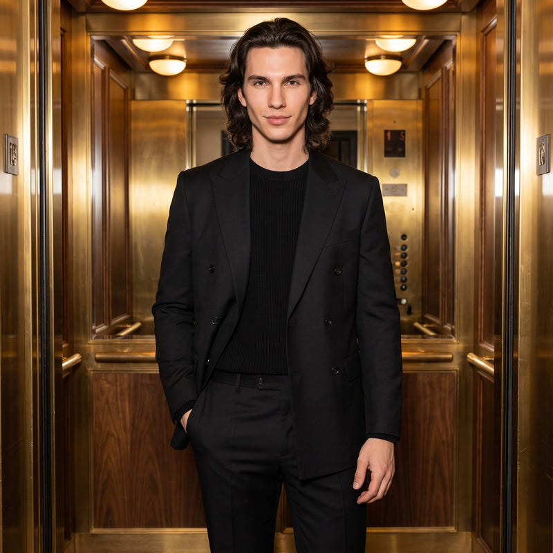 Confident man in a black suit