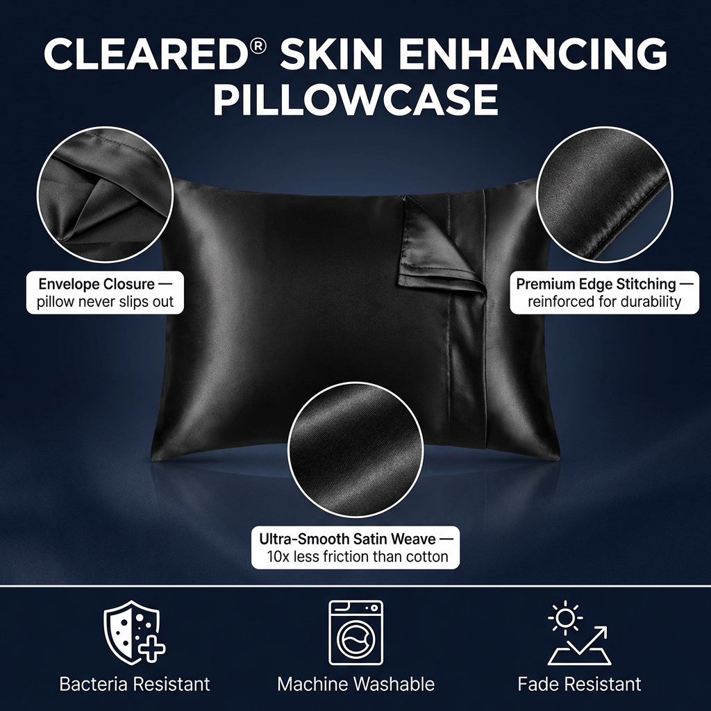 CLEARED™ Anti-Bacterial Silk Pillow Case